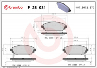 Sada brzdových destiček BREMBO P28031 - HONDA