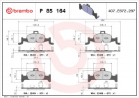 Sada brzdových destiček BREMBO P85164 - AUDI