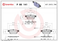 Sada brzdových destiček BREMBO P85141 - VW