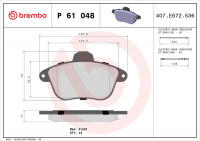 Sada brzdových destiček BREMBO P61048 - PEUGEOT Sada brzdových destiček BREMBO P61048 - PEUGEOT