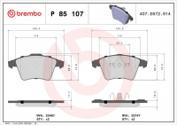 Sada brzdových destiček BREMBO P85107 - VW