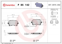 Sada brzdových destiček BREMBO P85142 - AUDI