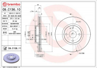 Brzdový kotouč BREMBO 09.C136.11 - MAZDA