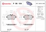 Sada brzdových destiček BREMBO P06104 - MINI