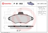 Sada brzdových destiček BREMBO P61052 - CITROËN Sada brzdových destiček BREMBO P61052 - CITROËN