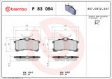 Sada brzdových destiček BREMBO P83084