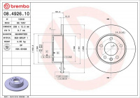 Brzdový kotouč BREMBO 08.4926.10 - OPEL