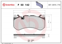 Sada brzdových destiček BREMBO P50142 - MERCEDES-BENZ
