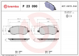 Sada brzdových destiček BREMBO P23090