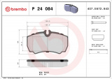 Sada brzdových destiček BREMBO P24084 - FORD