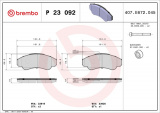 Sada brzdových destiček BREMBO P23092 - CITROËN, FIAT, PEUGEOT