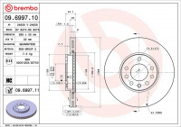 Brzdový kotouč BREMBO 09.6997.10 - OPEL, SAAB