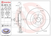 Brzdový kotouč BREMBO 09.N212.10 - JEEP Brzdový kotouč BREMBO 09.N212.10 - JEEP
