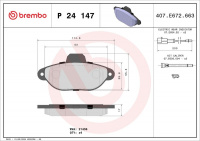 Sada brzdových destiček BREMBO P24147 - FIAT, FORD