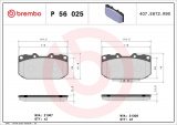 Sada brzdových destiček BREMBO P56025 - SUBARU