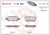 Sada brzdových destiček BREMBO P54034