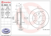 Brzdový kotouč BREMBO 09.B622.10 - FORD, MAZDA Brzdový kotouč BREMBO 09.B622.10 - FORD, MAZDA