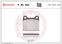 Sada brzdových destiček BREMBO P85003 - AUDI, VW