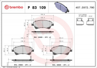 Sada brzdových destiček BREMBO P83109