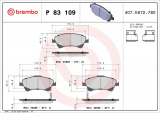 Sada brzdových destiček BREMBO P83109