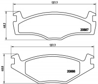 Sada brzdových destiček BREMBO P85005 - SEAT, VW