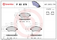 Sada brzdových destiček BREMBO P83079 - TOYOTA