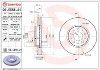Brzdový kotouč BREMBO 09.5568.24 - VOLVO