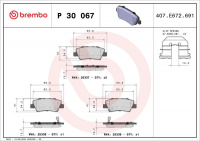 Sada brzdových destiček BREMBO P30067