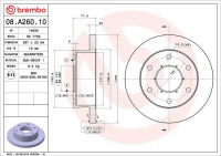 Brzdový kotouč BREMBO 08.A260.10 - IVECO Brzdový kotouč BREMBO 08.A260.10 - IVECO