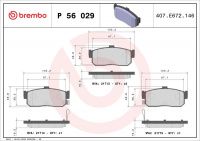 Sada brzdových destiček BREMBO P56029 - NISSAN