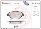 Sada brzdových destiček BREMBO P23099