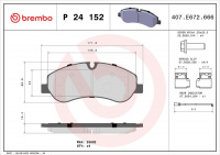 Sada brzdových destiček BREMBO P24152 - FORD