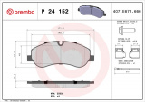 Sada brzdových destiček BREMBO P24152 - FORD