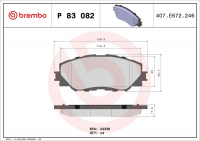 Sada brzdových destiček BREMBO P83082 - SUBARU, TOYOTA