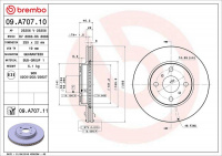 Brzdový kotouč BREMBO 09.A707.10 - TOYOTA