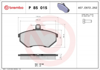 Sada brzdových destiček BREMBO P85015 - SEAT, VW