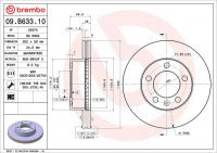 Brzdový kotouč BREMBO 09.B633.10 - NISSAN, OPEL, RENAULT