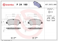 Sada brzdových destiček BREMBO P24160 - FORD