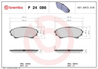Sada brzdových destiček BREMBO P24086 Sada brzdových destiček BREMBO P24086