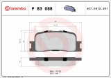 Sada brzdových destiček BREMBO P83088 - TOYOTA