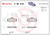 Sada brzdových destiček BREMBO P85018 - AUDI