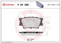 Sada brzdových destiček BREMBO P83089 - LEXUS, TOYOTA