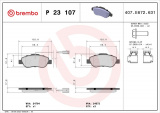 Sada brzdových destiček BREMBO P23107 - FIAT