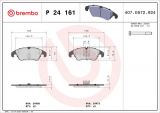 Sada brzdových destiček BREMBO P24161 - FORD