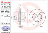 Brzdový kotouč BREMBO 09.A713.14 - TOYOTA