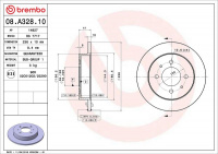 Brzdový kotouč BREMBO 08.A328.10 - MITSUBISHI