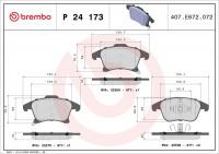 Sada brzdových destiček BREMBO P24173 - FORD