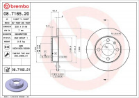 Brzdový kotouč BREMBO 08.7165.21