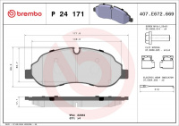 Sada brzdových destiček BREMBO P24171