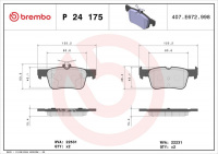 Sada brzdových destiček BREMBO P24175 - FORD
